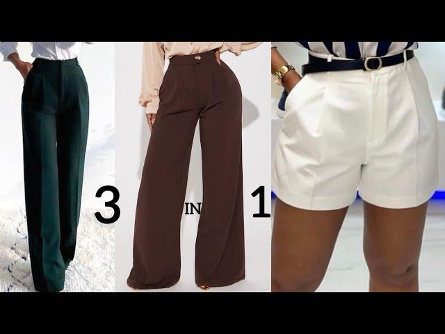 3 in 1 TROUSER TUTORIAL (corporate trouser, palazzo trouser & short pant ) Tutorial for beginners