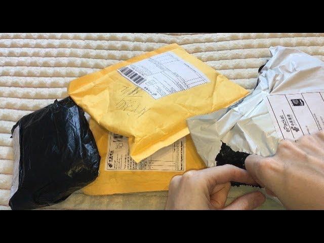 ASMR Unboxing 4 посылки с AliExpress АСМР РАСПАКОВКА с шёпотом Всё для наращивания ресниц