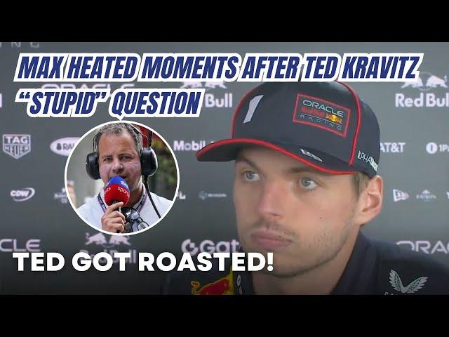Max Verstappen ANGRY RESPONSES to Ted Kravitz after "STUPID QUESTION" on the Penalty