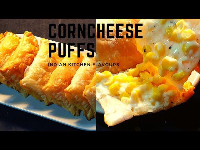 Corncheese Puffs | Veg Puffs | Bakery Style puffs | Morning Tea Recipe | Indian Kitchen Flavours