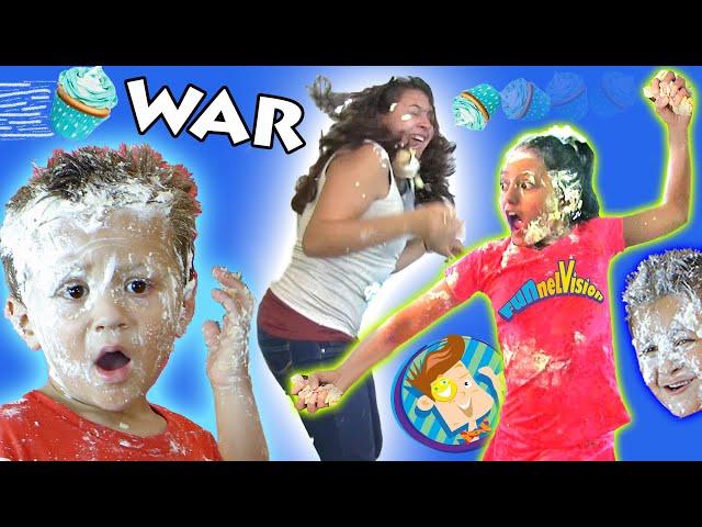 Cupcake Food Fight in our KITCHEN! (FUNnel Vision Throwback... Literally)