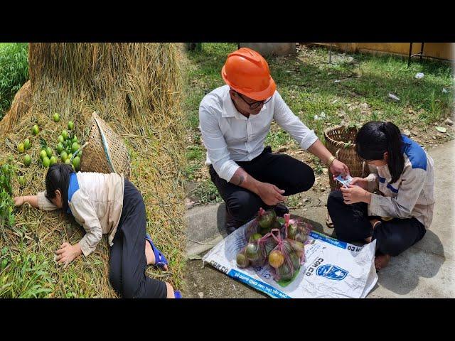 Ms. Tien was cutting fruit to sell when she was hit by a motorbike. Luckily, her brother saved her.