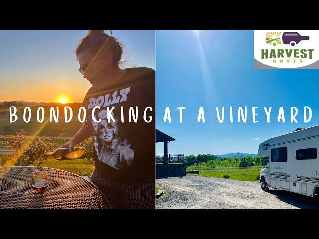 SLEEPING OVERNIGHT AT A VINEYARD IN THE RV | ROUND PEAK VINEYARDS IN MOUNT AIRY, NC | HARVEST HOST