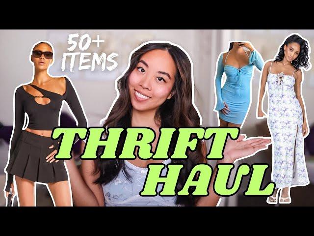 HUGE THRIFT HAUL TRY ON 2024 || goodwill, salvation army, buffalo exchange