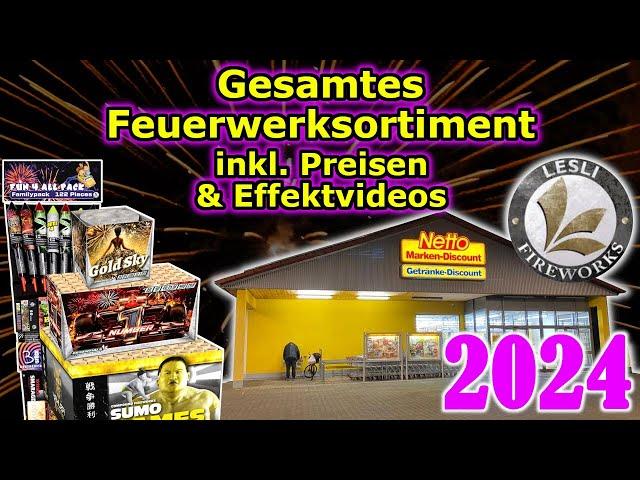 NETTO FEUERWERK ALLE PRODUKTE LESLI 2024/25 | inkl. Preisen und Effektvideos