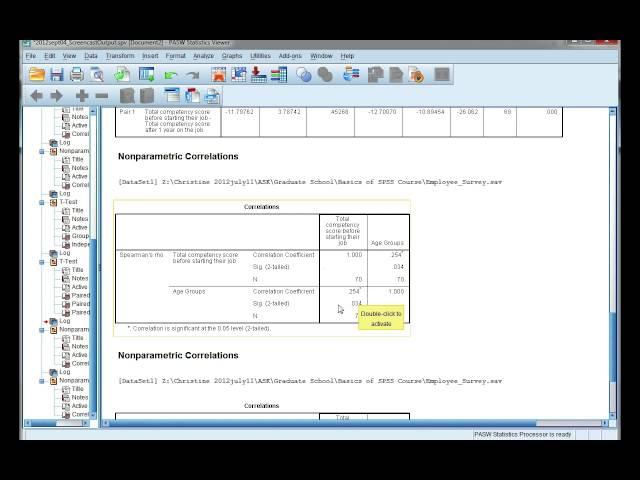 Interpret SPSS output for correlations: Spearman's rho