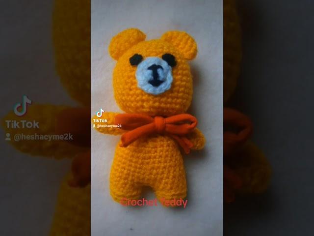 ගොතපු චූටි ටෙඩියෙක් @yuleeCrochet #crochet #forbabies #forgirl #amigurumi #teddy #teddybear