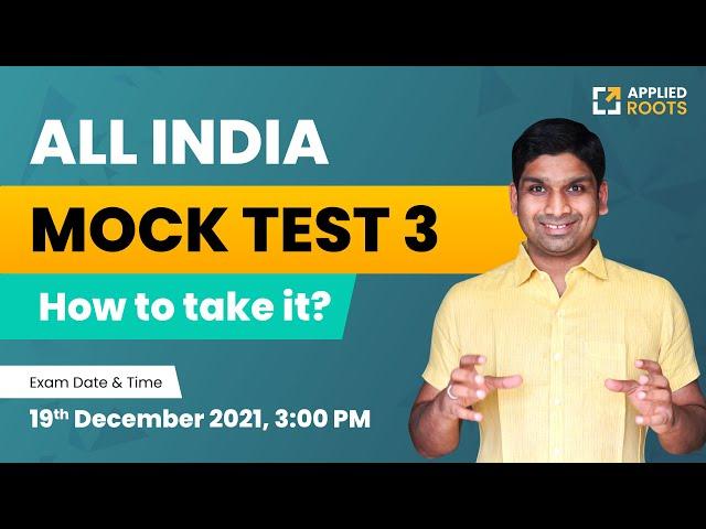 ALL INDIA MOCK TEST 3 for GATE CS | 19th Dec | Open to all | How to take it? | GATE APPLIED ROOTS