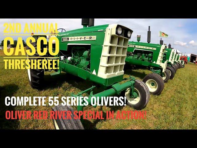 2nd Annual Casco Thresheree: The S66 Does Some Corn Binding! An Oliver Red River Special Thresher!