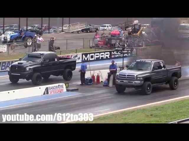 6.7 Cummins vs 5.9 12 Valve Cummins Diesel Drag Race