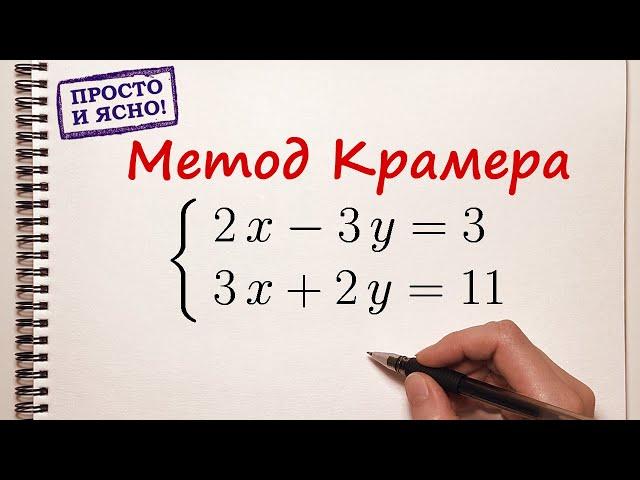 Решение системы уравнений методом Крамера 2x2