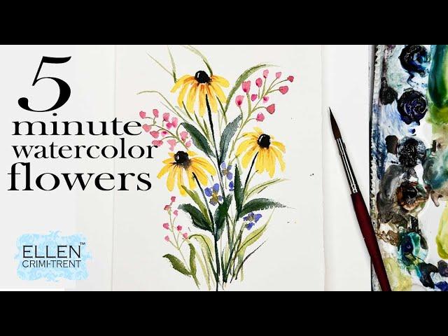 The EASIEST watercolor Summer Flowers you will ever paint!