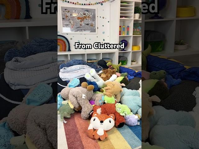 Kids Clutter Storage Hack | Stuffed Animal Organization #moms #amazonfinds #declutter