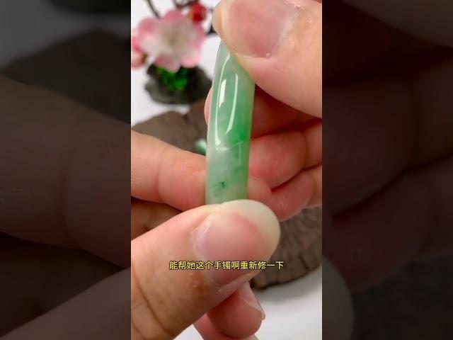 翡翠手鐲 |：斷了八辦子的手鐲，放了20年，今天通過無橫修復完美如初！趕快找出你斷裂的手鐲吧！#緬甸翡翠 #翡翠直播 #翡翠 #翡翠手鐲 #天然翡翠