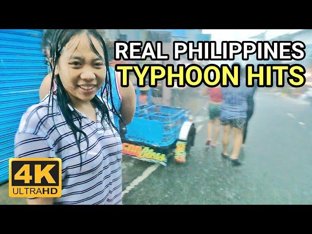 ULTIMATE WILD HEAVY RAIN | Walking Ultra Super TYPHOON in Philippines [4K] 