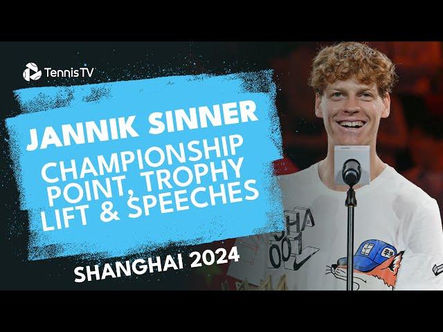 Jannik Sinner Championship Point, Trophy Lift & Speeches |  Shanghai 2024 Final Highlights