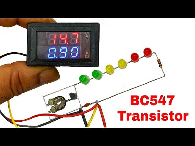 Single BC547 Transistor Battery Level Indicator Circuit