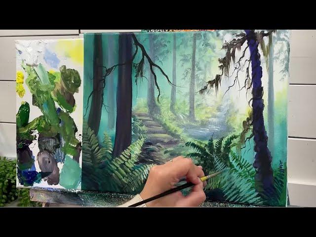 How To Paint FOREST DREAMS - Acrylic step by step painting tutorial