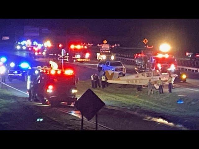 Plane lands on I-840 in Greensboro