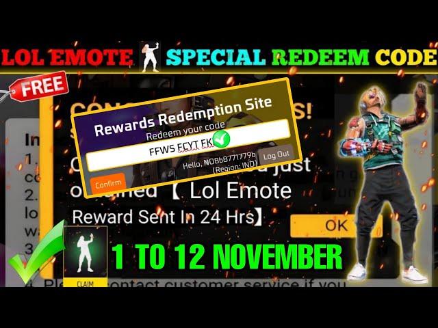 FREE FIRE REDEEM CODE TODAY 12 NOVEMBER REDEEM CODE FREE FIRE | FF REDEEM CODE TODAY 12 NOVEMBER