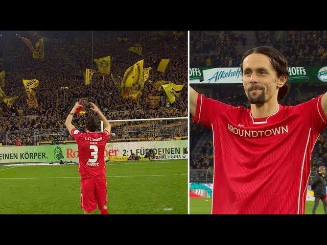 Dortmund's Yellow Wall gives Neven Subotić incredible reception on his return