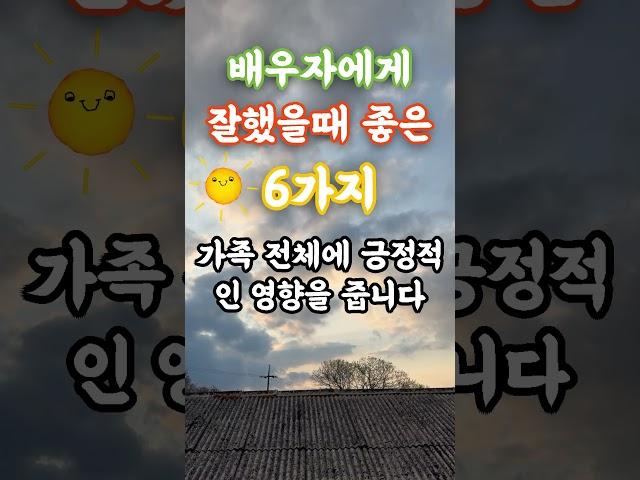 배우자에게 잘했을때 좋은점 6가지 #노년의 행복 #건강 #조언 #삶의 지혜 #인생지혜