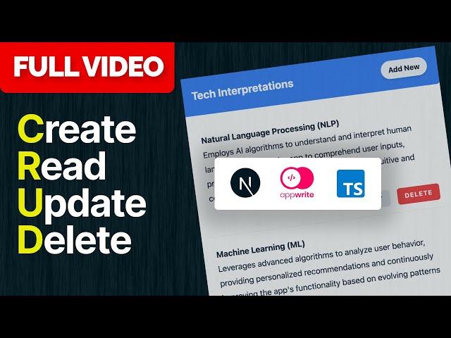 Master Next.js and AppWrite: Complete Guide to Building a CRUD Application [Full Tutorial]
