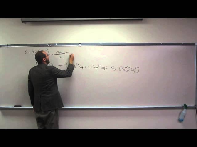 Calculate Molar Solubility (S) and Solubility Product Constant (Ksp) From Solubility 001