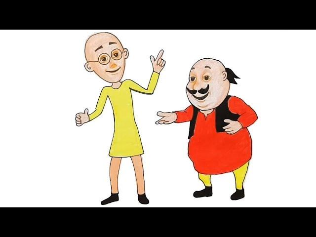 How to draw motu patlu step by step