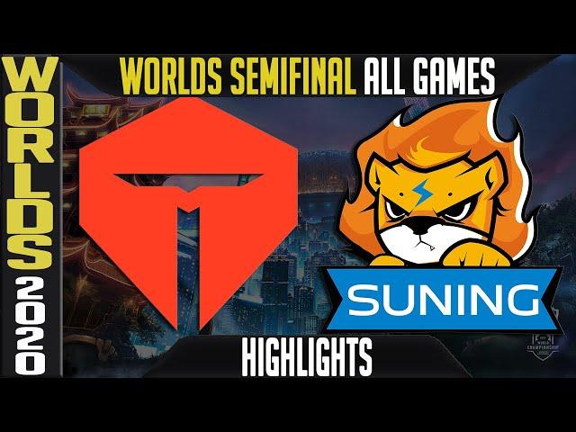 TES vs SN Highlights ALL GAMES | Semifinals Worlds 2020 Playoffs | TOP Esports vs Suning