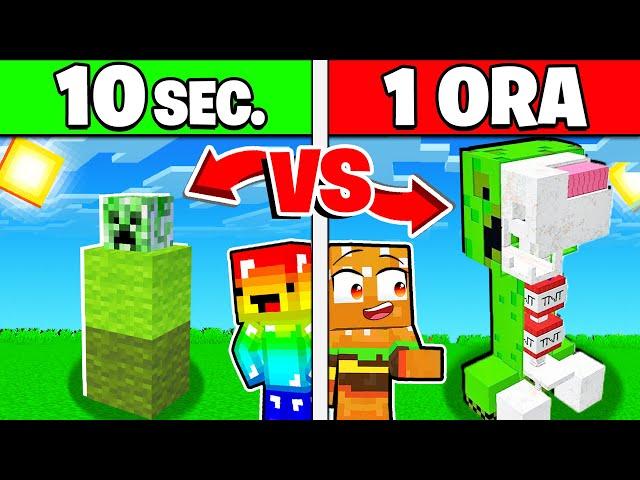 Construieste In 10 SECUNDE vs O ORA in Minecraft...