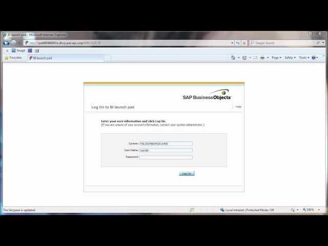 SAP Web Intelligence 4.0 Tutorial - for End Users