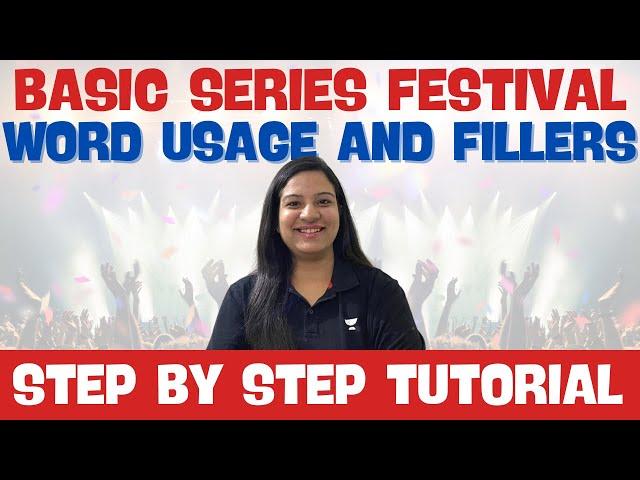 Fillers & Word Usage| Basic Series Festival | Bank Exam | Sakshi Pahwa