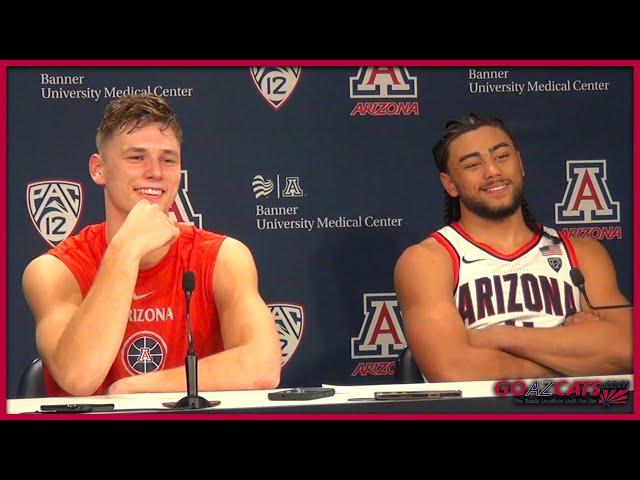 Arizona guards Pelle Larsson & Kylan Boswell talk after Washington win | GOAZCATS.com video