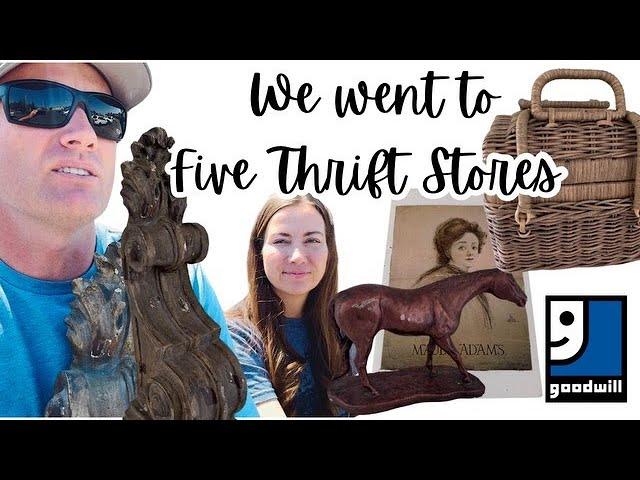 Goodwill Thrifting At 5 Stores - We Spent Over $300 On Vintage Home Decor For Resell