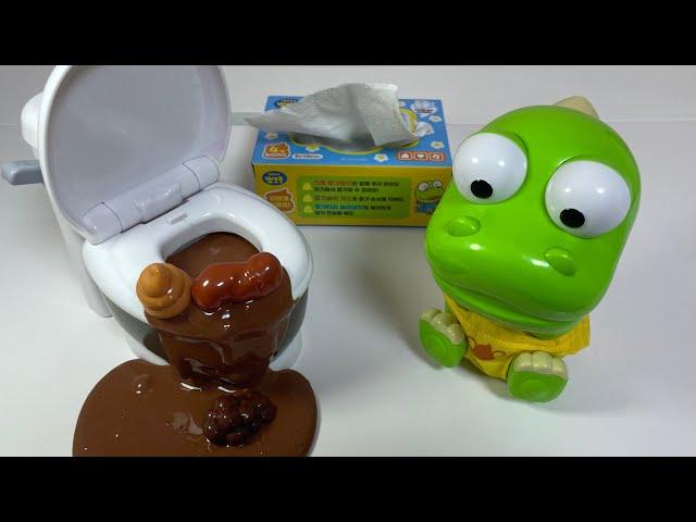 [Slime asmr]Pororo Potty Training Slime ASMR 크롱 배변훈련 슬라임 만들기