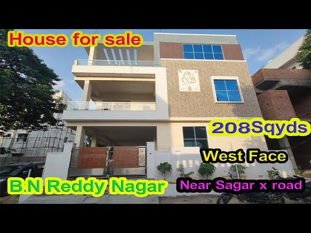 #1010 New House For Sale at B.N Reddy Hyderabad | Near Sagar X Road | 208 Sqyds | West Face | 3BHK |