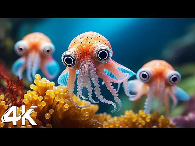 Aquarium 4K VIDEO ULTRA HD  Beautiful Coral Reef Fish - Relaxing Sleep Meditation Music