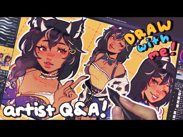 draw with me!  18k!! artist Q&A, CLIP STUDIO PAINT