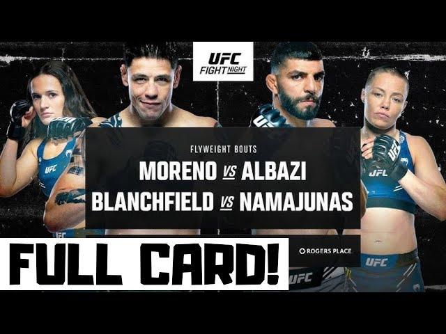 UFC Fight Night Moreno vs Albazi Predictions & Full Card Breakdown - UFC Edmonton Betting