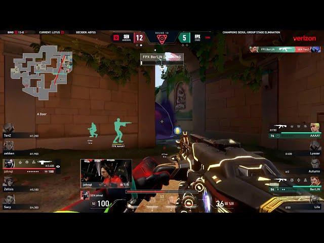 SEN JohnQT 1v2 Clutch To Win The Game Against FPX | VCT Champions Seoul 2024