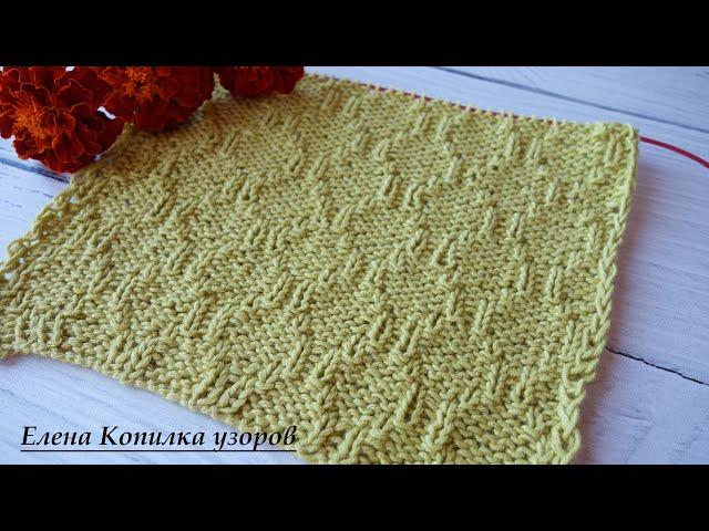 Красивый и простой рельефный узор "РОМБЫ" спицами/Beautiful and simple relief pattern with knitting