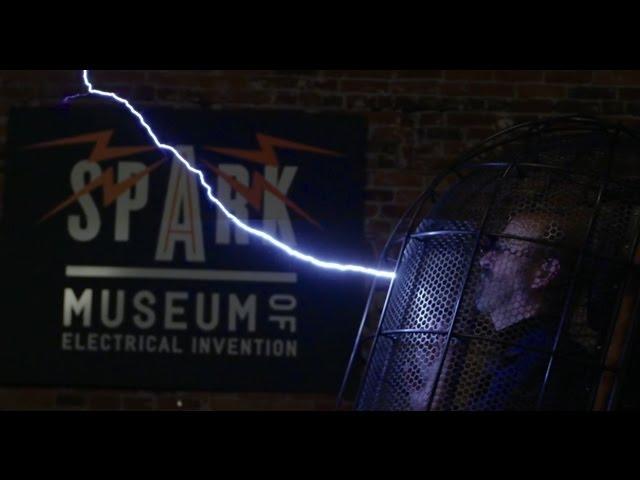 Surviving 4 MILLION VOLTS - Faraday Cage | SPARK Museum + Architectural Elements