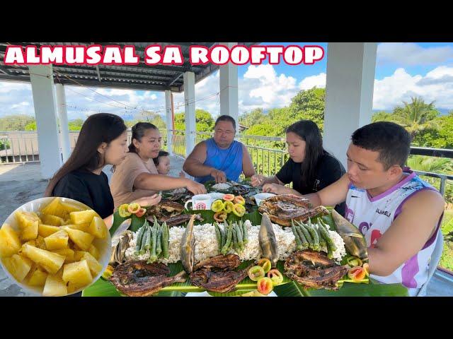 MASARAP ANG KAIN SA ROOFTOP | MARINATED BANGUS, NILAGANG OKRA AT PUSO NG SAGING