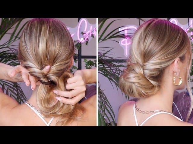 NO HAIR LOOP PULL THROUGH UPDO FOR LONG HAIR TUTORIAL | БЕЗ ПЕТЕЛЕК И НАЧЕСА! КРАСИВЫЙ ПУЧОК