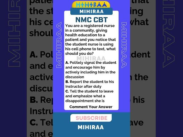 NMC CBT Q&A - 2 | MIHIRAA #NMCCBT #CBT #NursesCBT #UKCBT #UKNMC #UKNMCCBT #CBTforNurses #Mihiraa #UK