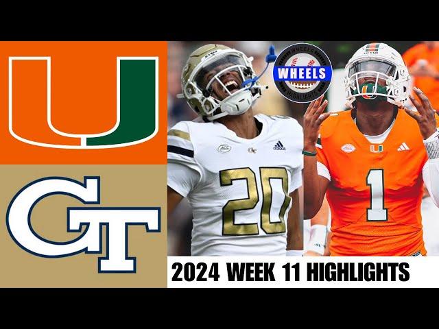 #4 Miami vs Georgia Tech (EXCITING GAME!) | Full Game Highlights | 2024 College Football Highlights