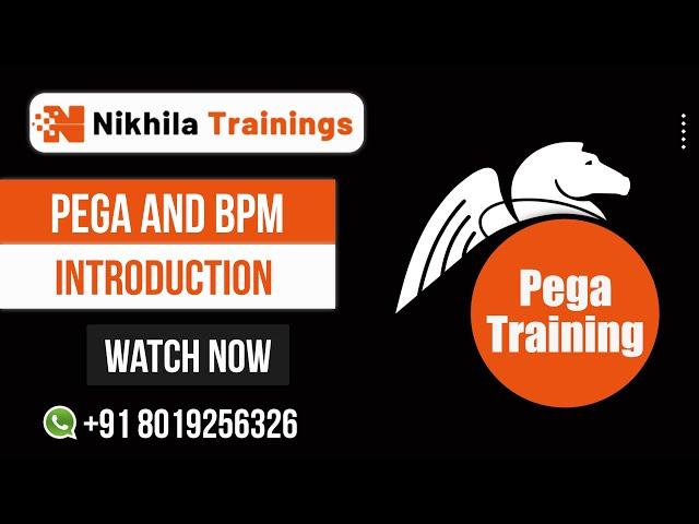 Pega and BPM Introduction || Pega Online Training || Contact now  +91-8019256326