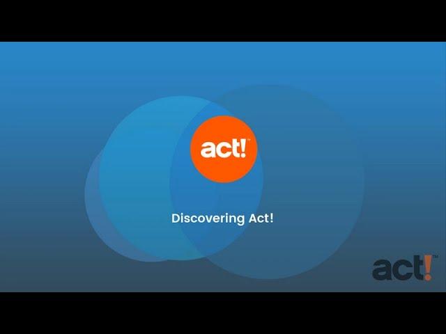 Act! CRM Classic Training Video - Discovering Act!