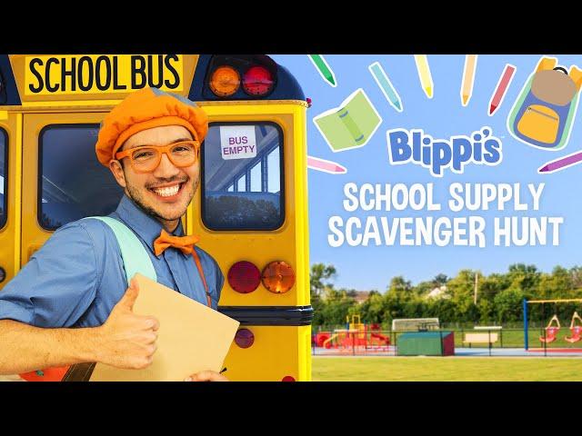 Blippi Back To School Movie - School Supply Scavenger Hunt For Kids